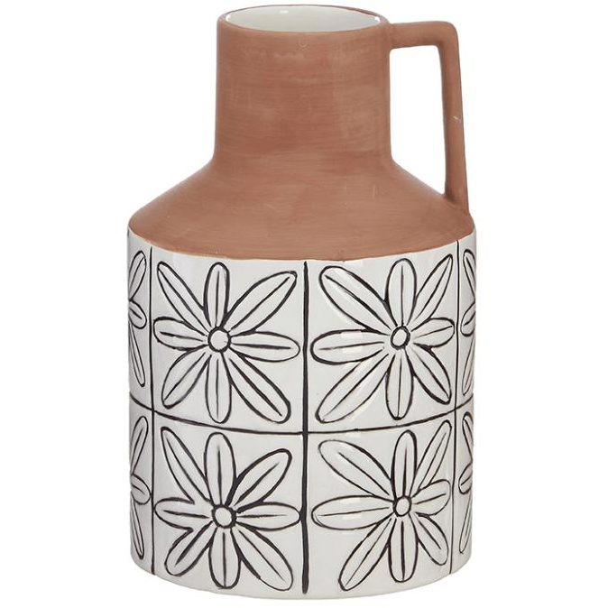 8" Tile Patterned Jug - Zinnias Gift Boutique