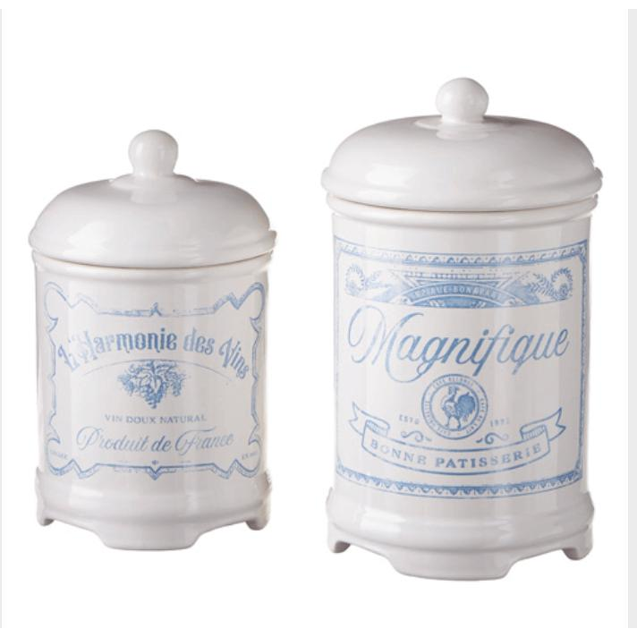 French Label Canister - Zinnias Gift Boutique