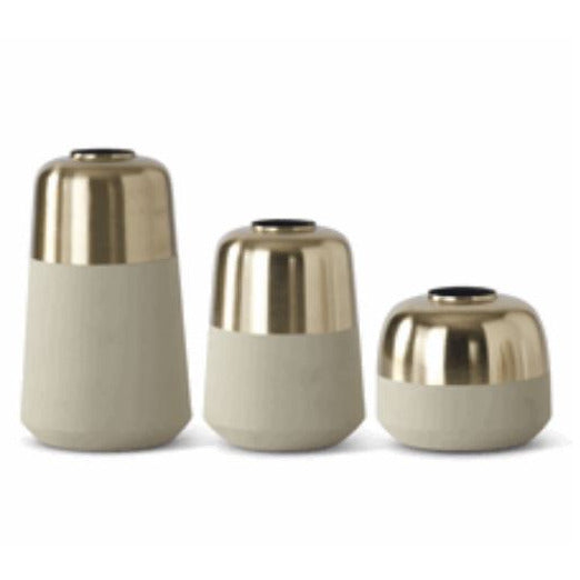 Metal Powdered 2 Tone Vase - Zinnias Gift Boutique