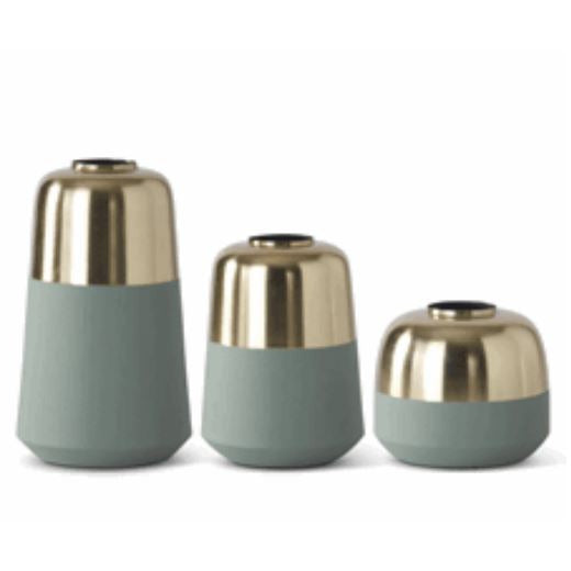 Metal Powdered 2 Tone Vase - Zinnias Gift Boutique