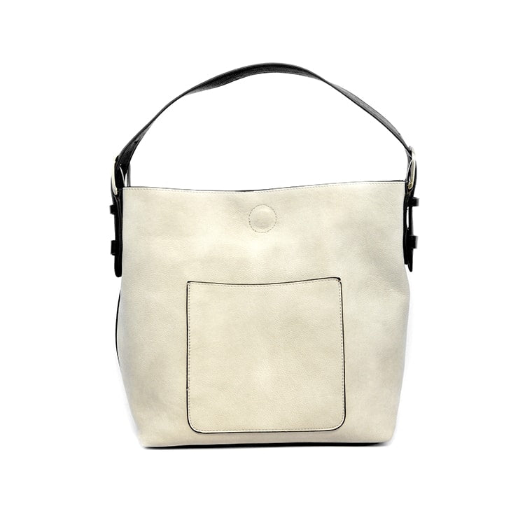 Stone Hobo Black Handle Handbag - Zinnias Gift Boutique