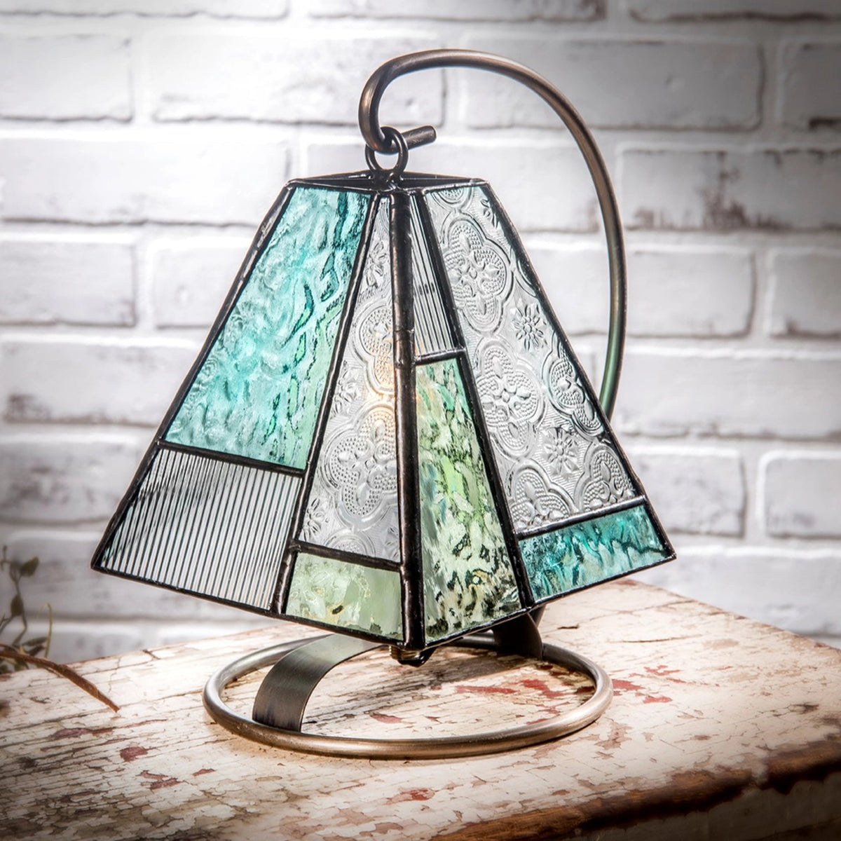 Turquoise Blue Green Accent Lamp - Zinnias Gift Boutique