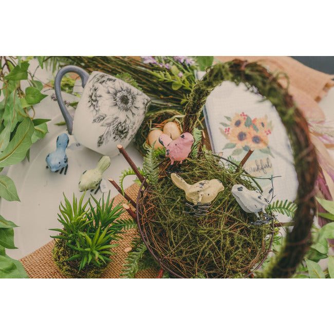 Grapevine moss basket with nest - Zinnias Gift Boutique