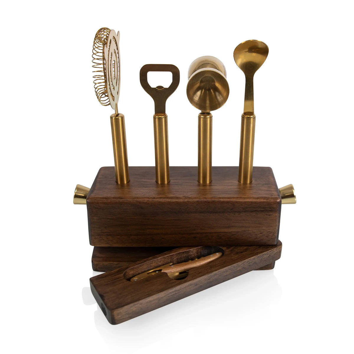 Sidecar Bar Tool Set - Acacia Wood - Zinnias Gift Boutique