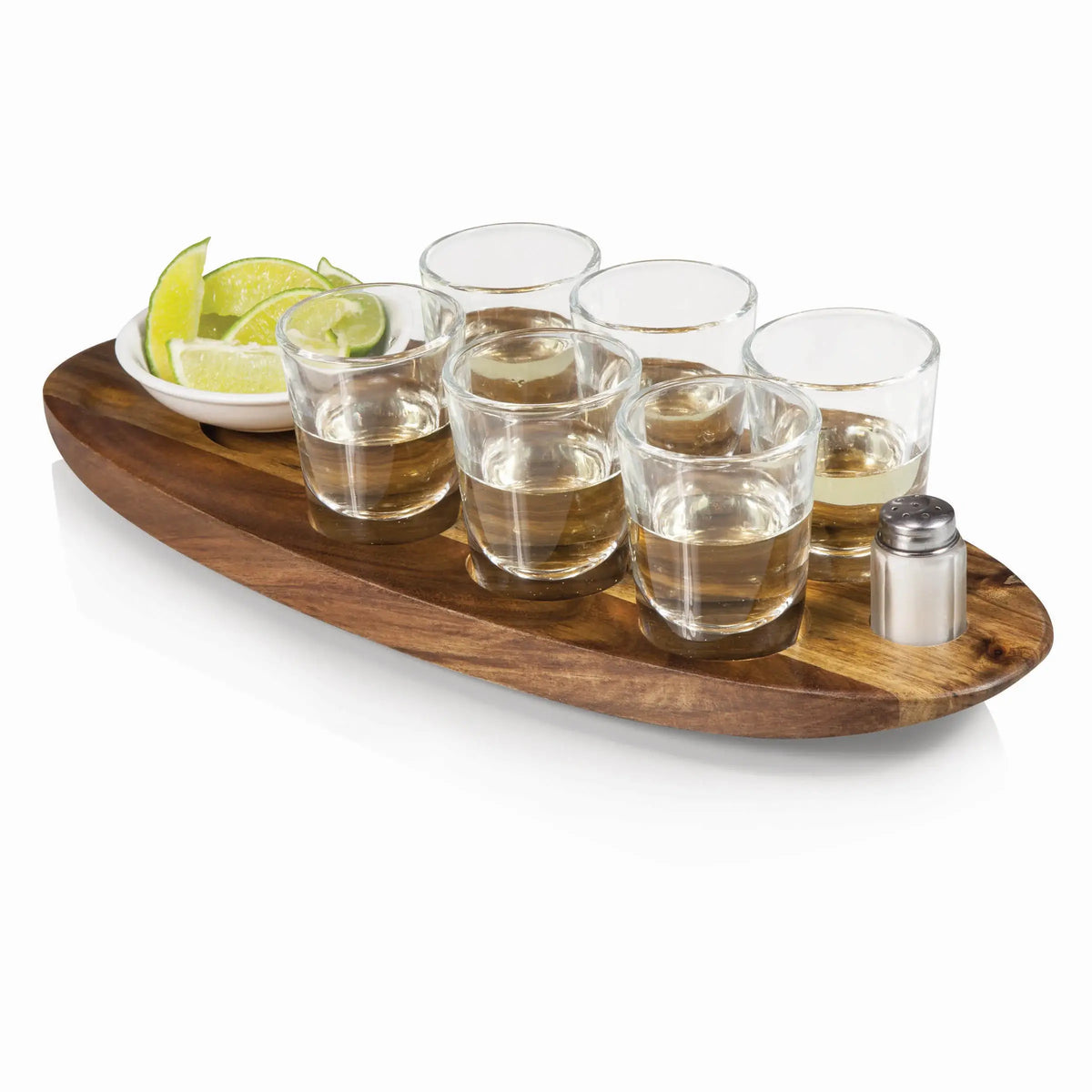 Cantinero Shot Glass Set - Acacia Wood - Zinnias Gift Boutique