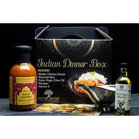 Butter Chicken Dinner Box: Butter Chicken Simmer Sauce, Basmati Rice, 60 ml Arbequina - Zinnias Gift Boutique