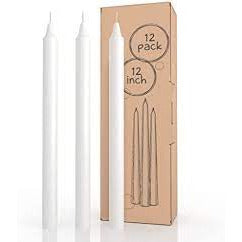 Taper Candle Scent Free 12" Pair - Zinnias Gift Boutique