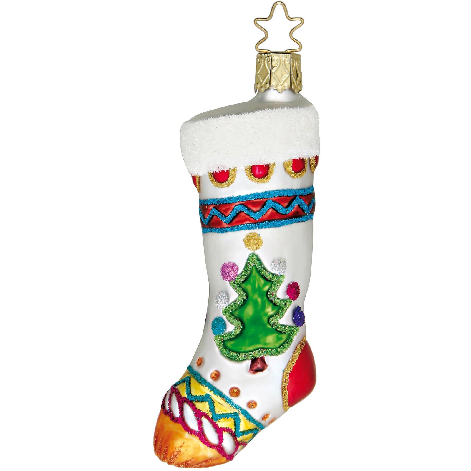 German-crafted Inge-glas Hung With Love ornament featuring intricate glass design and delicate hanging ribbon.