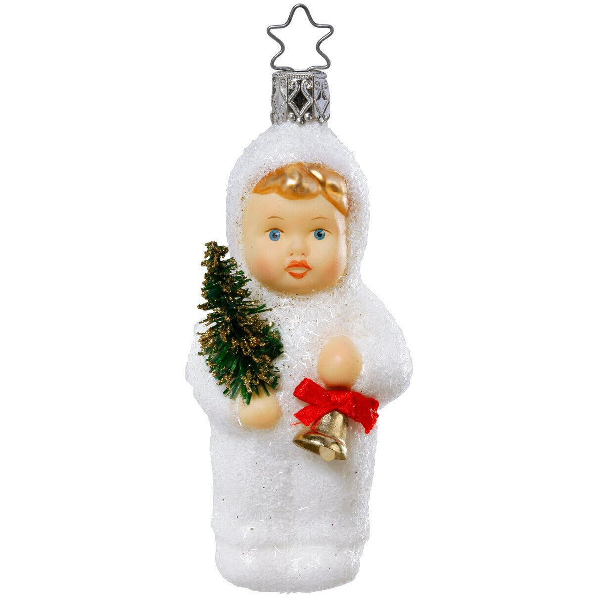 German glass Kinder of Caroling ornament by Inge-glas, featuring a festive holiday scene with detailed glass craftsmanship.