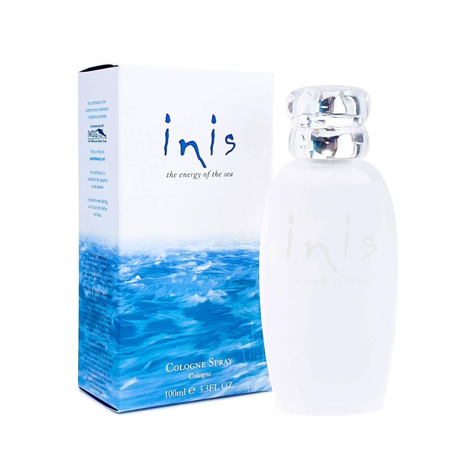Inis Fragrance of Ireland cologne spray bottle, 50ml, with a sleek design and elegant label visible.