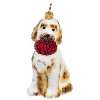 Goldendoodle with Crystal Flying Disc - Zinnias Gift Boutique