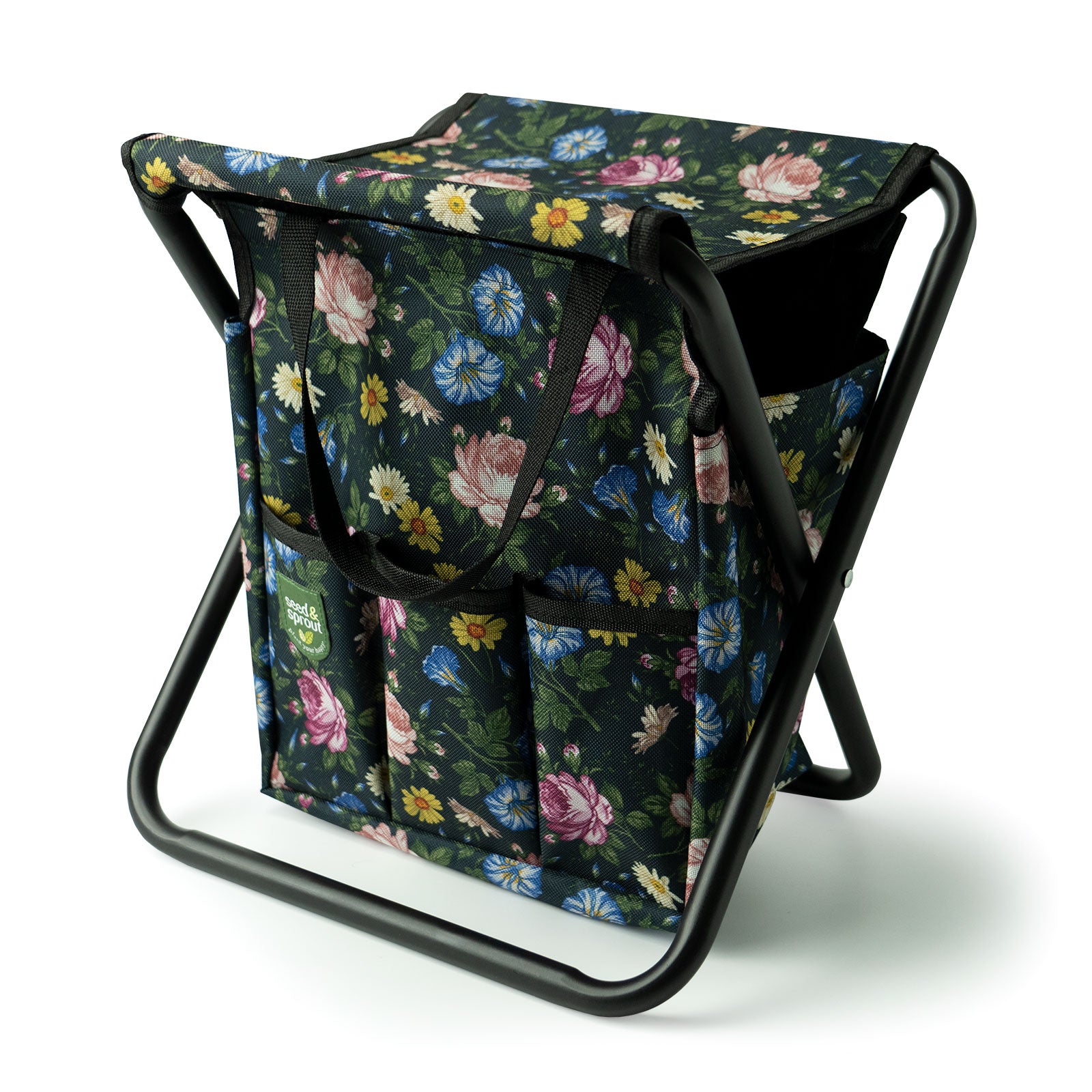 Folding Garden Stool w/tool pockets - Zinnias Gift Boutique