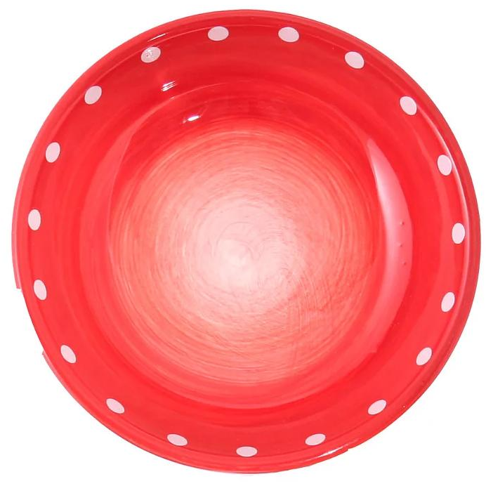 Small Round Bowl - Red With Dots - Zinnias Gift Boutique