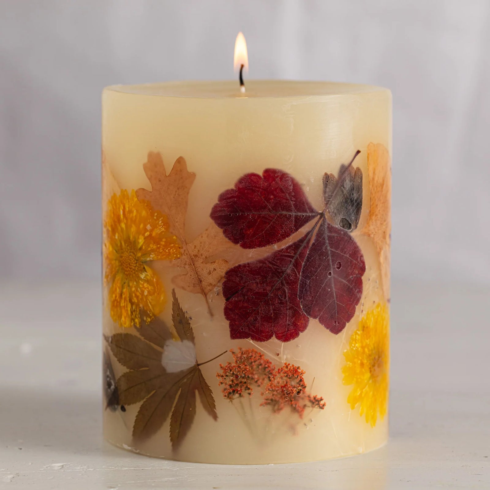 Harvest Pumpkin Botanical Pillar - Zinnias Gift Boutique