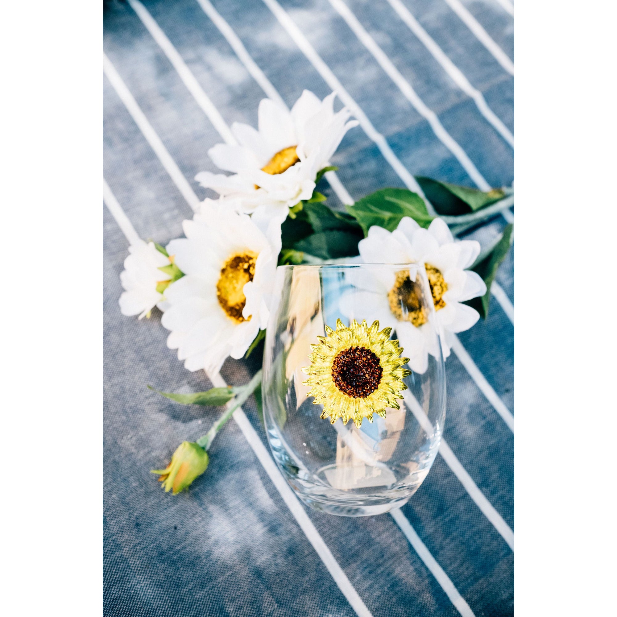 Sunflower Stemless Glass 21oz - Zinnias Gift Boutique