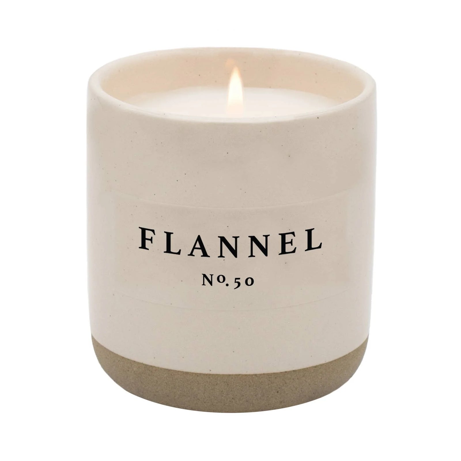 Flannel Soy Candle | Stoneware Candle Jar - Zinnias Gift Boutique
