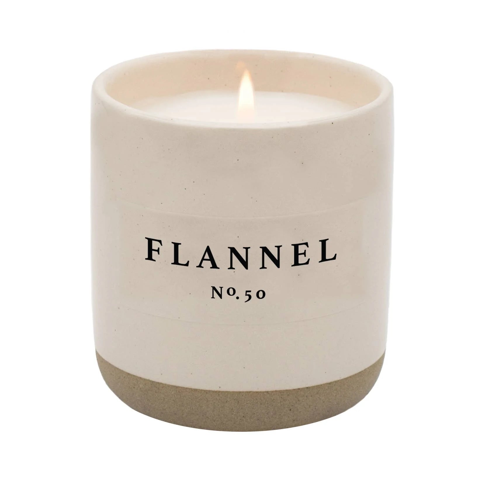 Flannel Soy Candle | Stoneware Candle Jar - Zinnias Gift Boutique