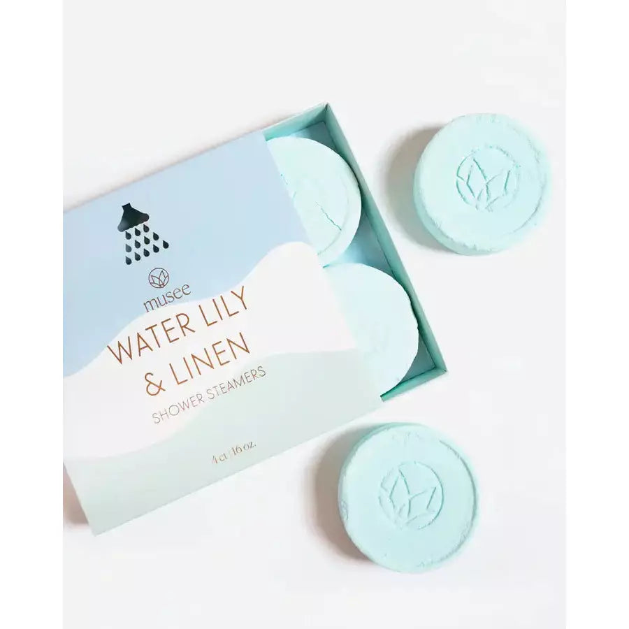 Water Lily &amp; Linen Shower Steamers - Zinnias Gift Boutique