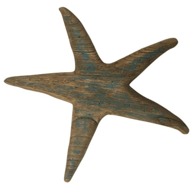 Kelso Wood Starfish, Light Blue - Zinnias Gift Boutique