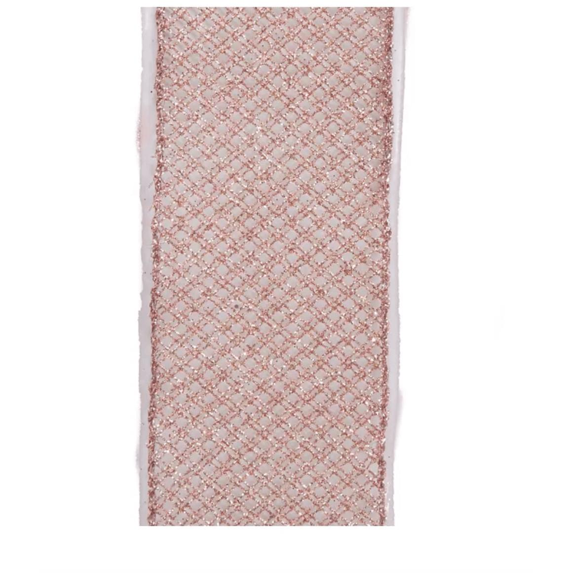Mauve and Pink Mesh Woven Ribbon - Zinnias Gift Boutique